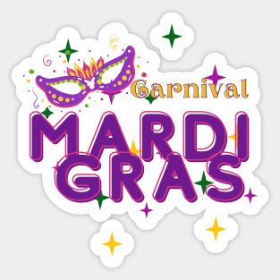Funny Mardi Gras Carnival Sticker
